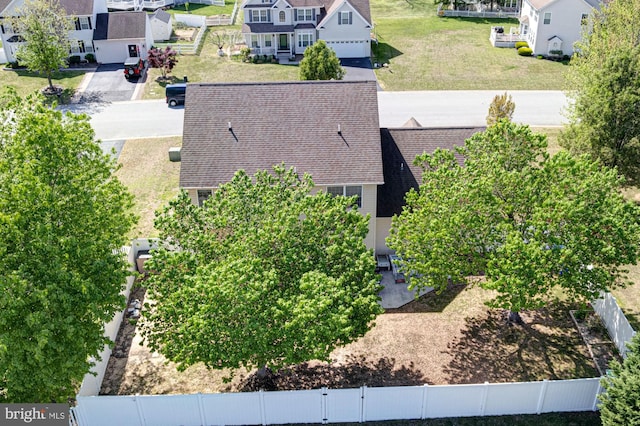 drone / aerial view featuring a residential view