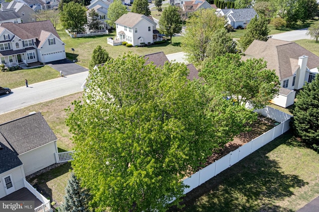bird's eye view featuring a residential view
