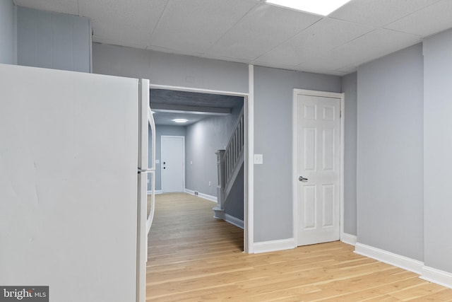 4018 Pennington Ave, Baltimore City, MD 21226 - corridor featuring stairway, baseboards, and light wood-type flooring