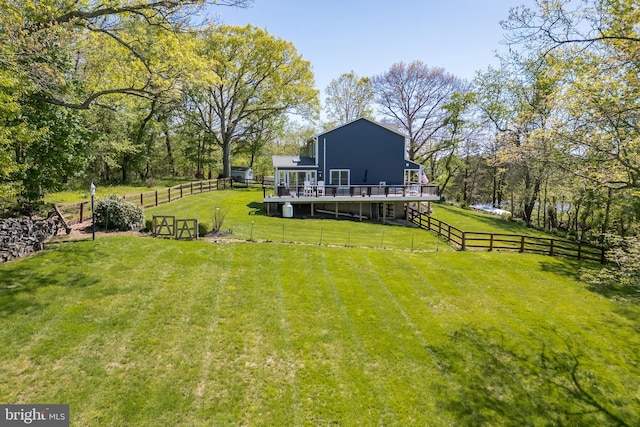 22714 Watson Rd, Leesburg, VA 20175 - view of yard with a wooden deck