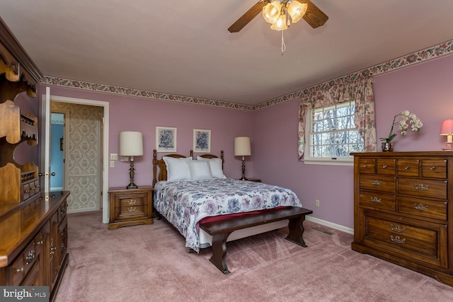5983 Labs Run Ln, Penn Laird, VA 22846 - bedroom featuring baseboards, ceiling fan, and light carpet