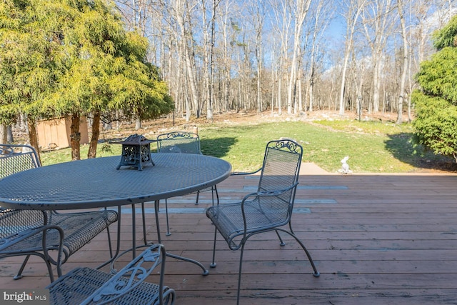 5983 Labs Run Ln, Penn Laird, VA 22846 - wooden terrace with a lawn and outdoor dining area