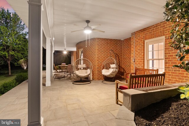 view of patio / terrace featuring a ceiling fan