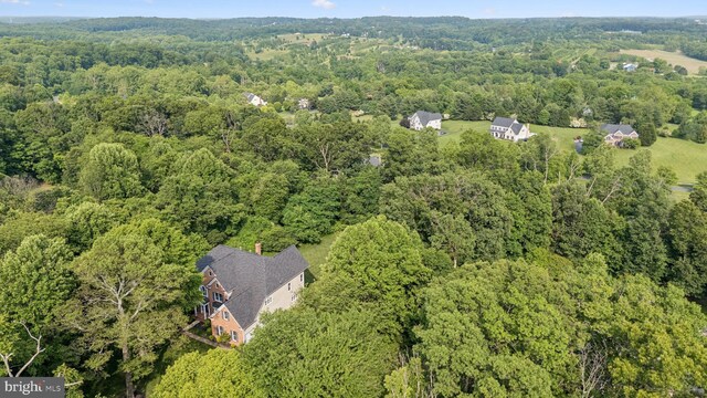 8810 Primula Dr, Laytonsville, MD 20882 - aerial overview of property's location with a heavily wooded area