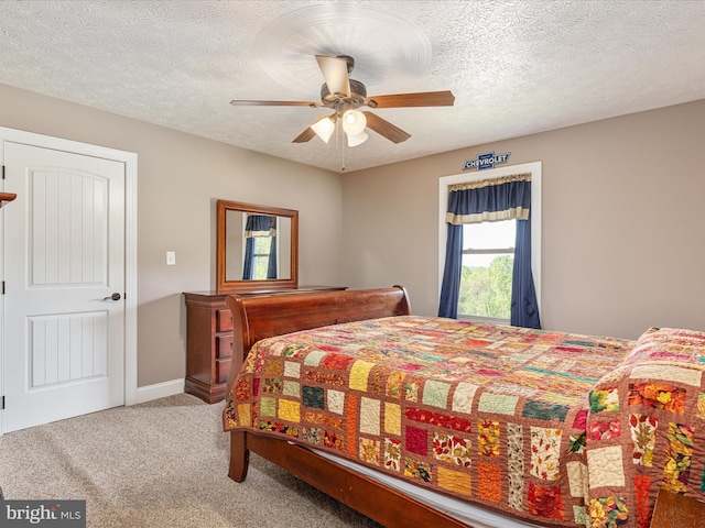 1996 Buck Mountain Rd, Bentonville, VA 22610 - carpeted bedroom with ceiling fan, a textured ceiling, and baseboards