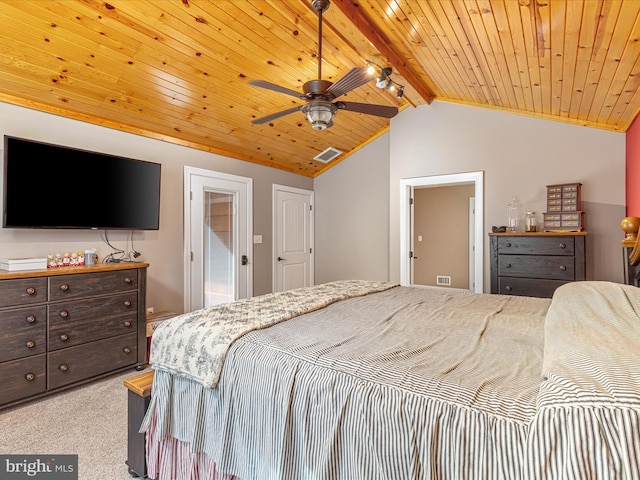 1996 Buck Mountain Rd, Bentonville, VA 22610 - bedroom featuring wooden ceiling, carpet, and ceiling fan