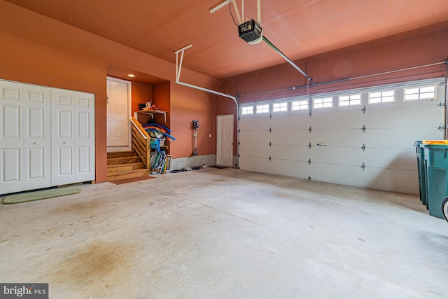 garage featuring a garage door opener
