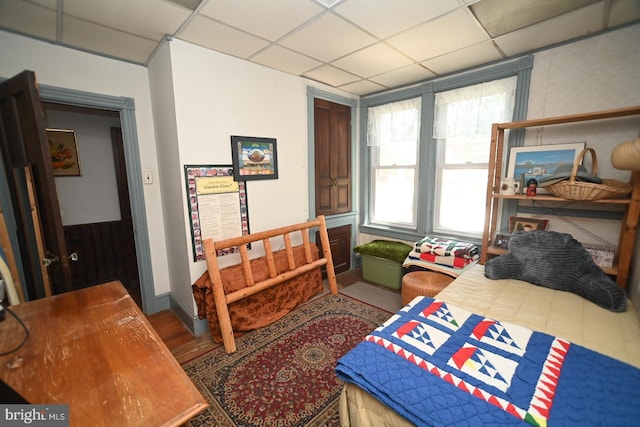 bedroom with a drop ceiling