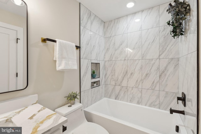 1016 Rhode Island Ave NE Unit 1, Washington, DC 20018 - bathroom featuring vanity, toilet, and  shower combination