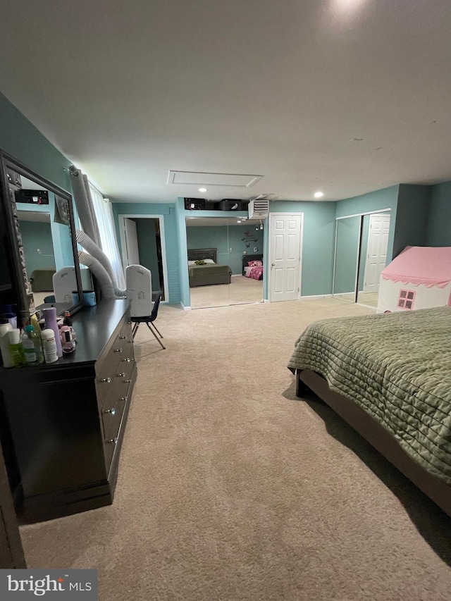 8807 Doug Dr, Nokesville, VA 20181 - carpeted bedroom featuring attic access