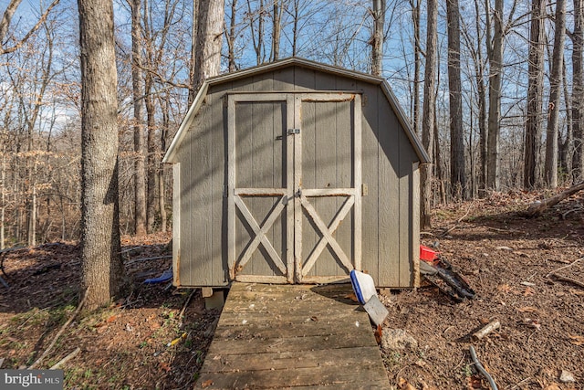 view of shed