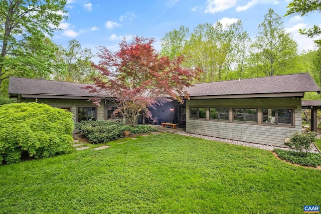 4547 Taylor Creek Rd, Afton, VA 22920 - rear view of house featuring a yard and a shingled roof