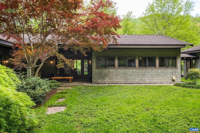 4547 Taylor Creek Rd, Afton, VA 22920 - rear view of house featuring a shingled roof and a yard