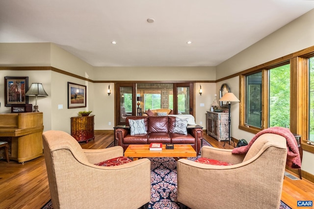 4547 Taylor Creek Rd, Afton, VA 22920 - living room with baseboards, light wood-type flooring, and recessed lighting