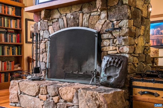 4547 Taylor Creek Rd, Afton, VA 22920 - interior details with built in features and a fireplace