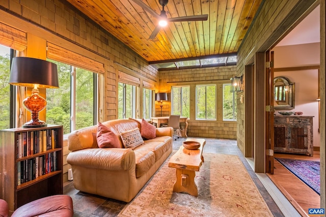 4547 Taylor Creek Rd, Afton, VA 22920 - sunroom featuring wooden ceiling, a healthy amount of sunlight, and wood walls