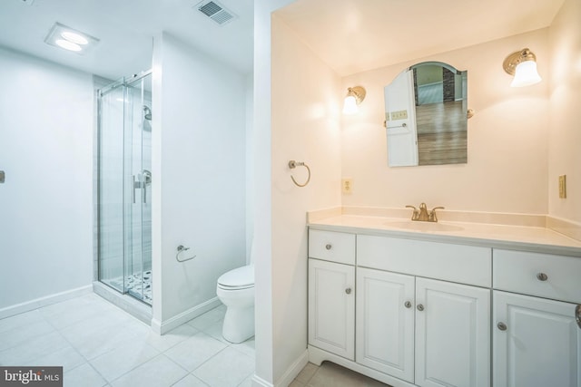 2407 Mare Ln, Oakton, VA 22124 - bathroom with a shower stall, toilet, vanity, and tile patterned floors