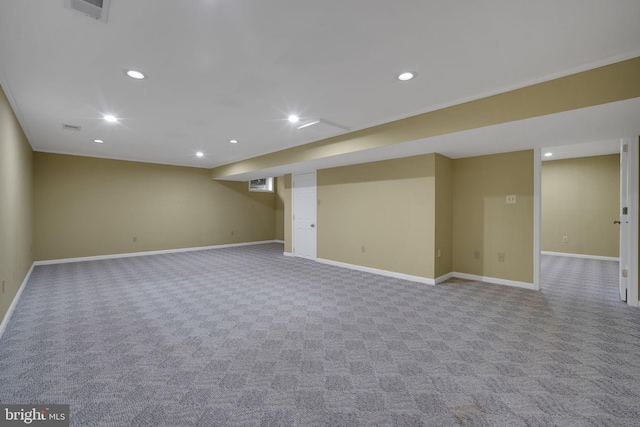 2407 Mare Ln, Oakton, VA 22124 - finished below grade area with recessed lighting, carpet, and baseboards
