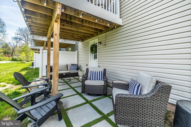 view of patio with an outdoor hangout area