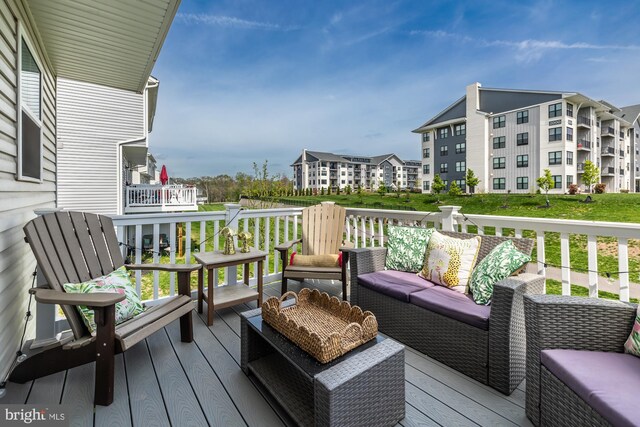 deck featuring an outdoor hangout area