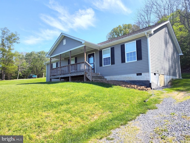 1048 Mill Rd, Woodstock, VA 22664 - view of front of property with covered porch and a front yard