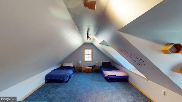 21165 State Road 55, Wardensville, WV 26851 - bedroom featuring carpet, vaulted ceiling, and baseboards