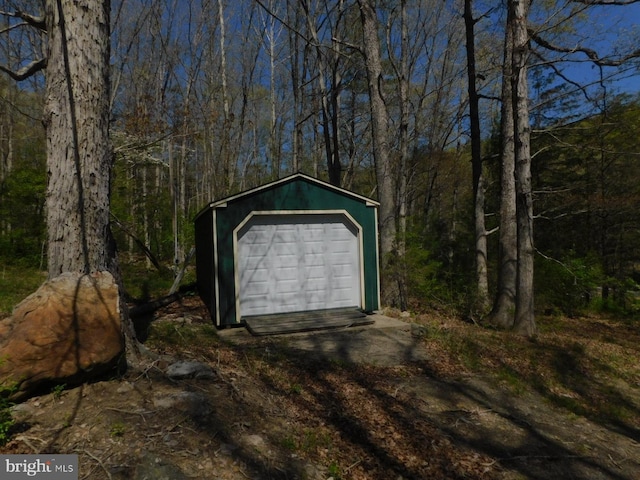21165 State Road 55, Wardensville, WV 26851 - detached garage with a forest view