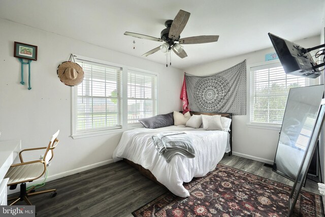 18 Boyds Hollow Rd, Biglerville, PA 17307 - bedroom with dark wood-type flooring, baseboards, and a ceiling fan