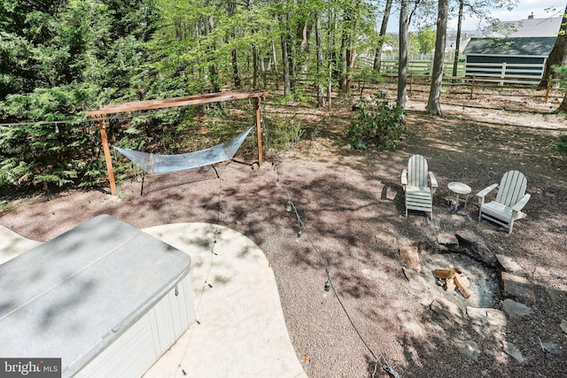 view of yard featuring fence