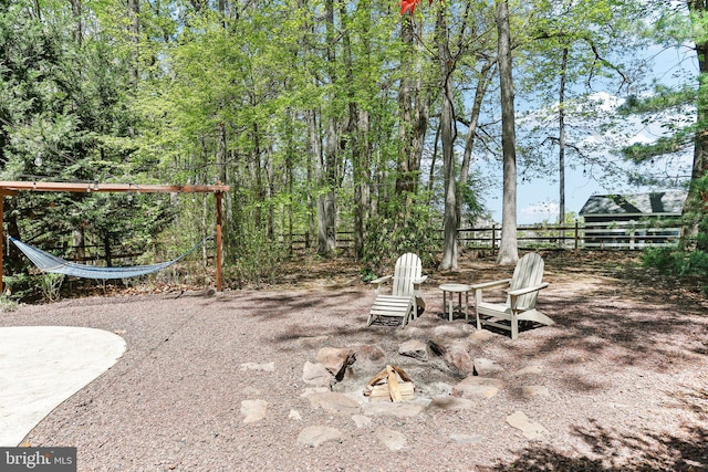 view of yard with fence