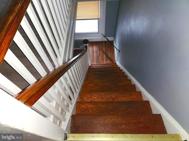 stairs with baseboards