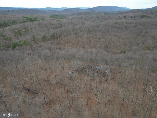 bird's eye view with a mountain view