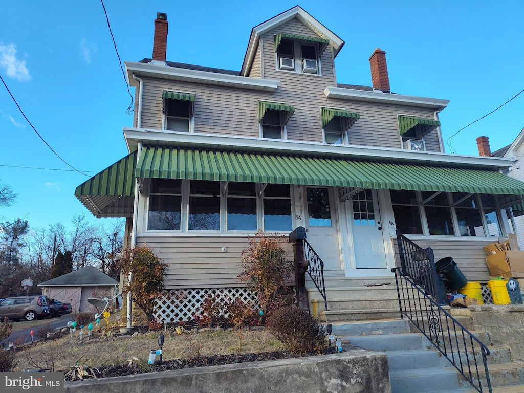 56 State Hwy, Trenton, NJ 08620 - american foursquare style home with a chimney