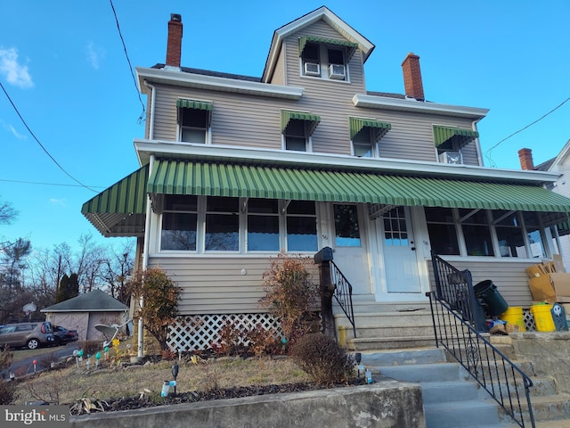 56 State Hwy, Trenton, NJ 08620 - american foursquare style home with a chimney