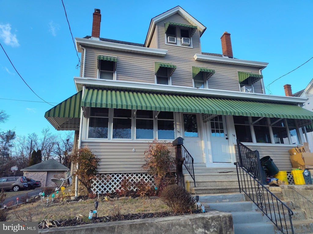 56 State Hwy, Trenton, NJ 08620 - american foursquare style home featuring a chimney