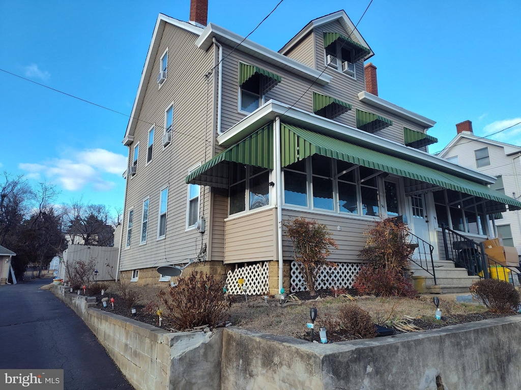 56 State Hwy, Trenton, NJ 08620 - american foursquare style home with a chimney