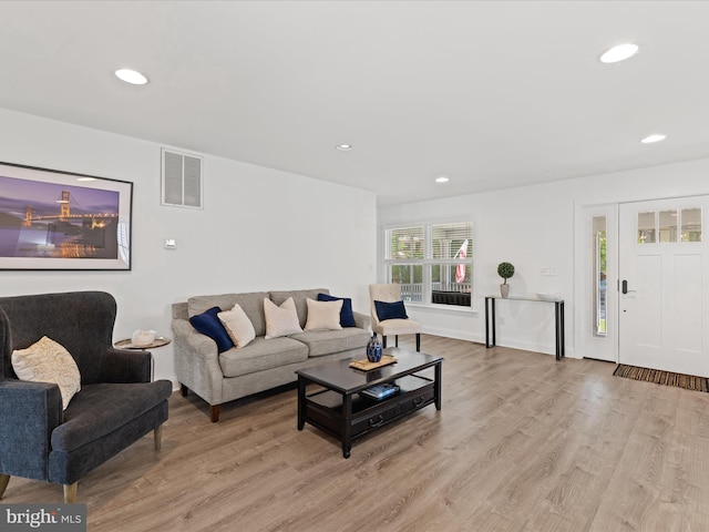 327 Oakwood St, Bethany Beach, DE 19930 - living area with light wood-style flooring and recessed lighting