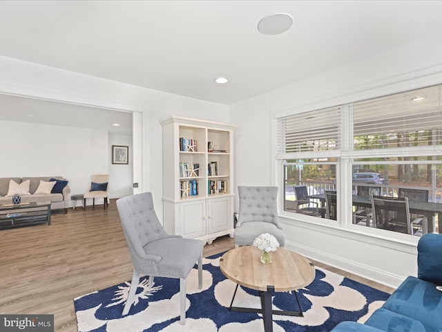 327 Oakwood St, Bethany Beach, DE 19930 - living area featuring wood finished floors and recessed lighting
