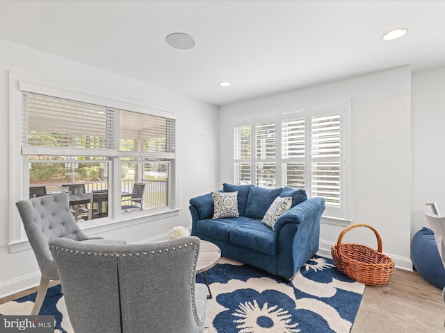 327 Oakwood St, Bethany Beach, DE 19930 - living room featuring wood finished floors, recessed lighting, and baseboards