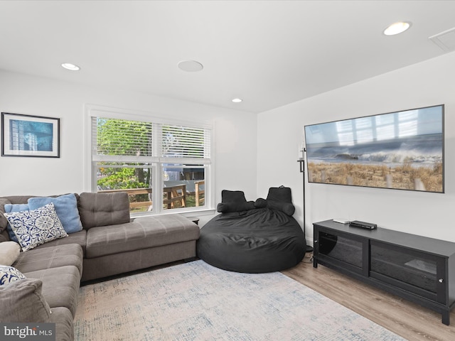 327 Oakwood St, Bethany Beach, DE 19930 - living room with wood finished floors and recessed lighting
