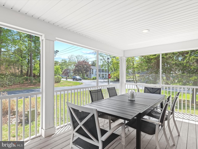 327 Oakwood St, Bethany Beach, DE 19930 - sunroom / solarium featuring outdoor dining space