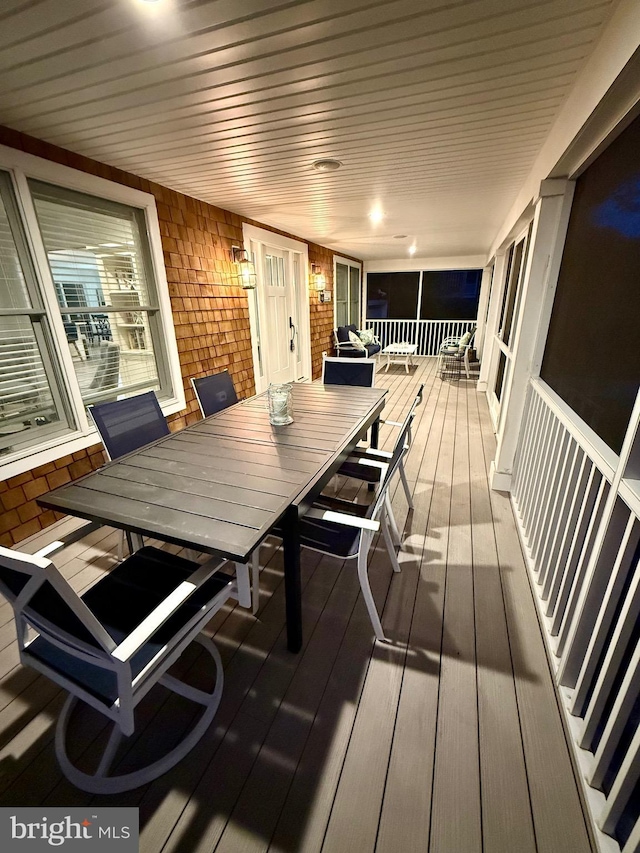 327 Oakwood St, Bethany Beach, DE 19930 - wooden deck with outdoor dining area