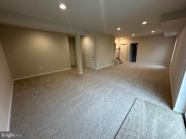 3 Smelters Trace Rd, Stafford, VA 22554 - unfurnished room featuring recessed lighting, light colored carpet, stairs, and baseboards