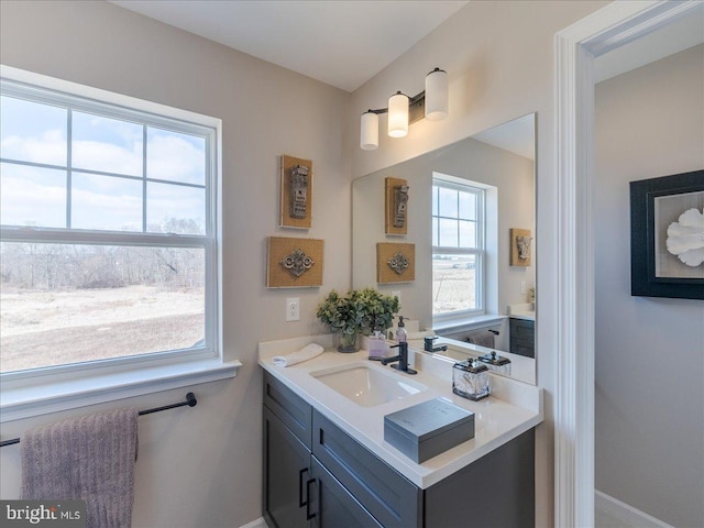 190 Petrelia Dr, Honey Brook, PA 19344 - bathroom featuring vanity and baseboards