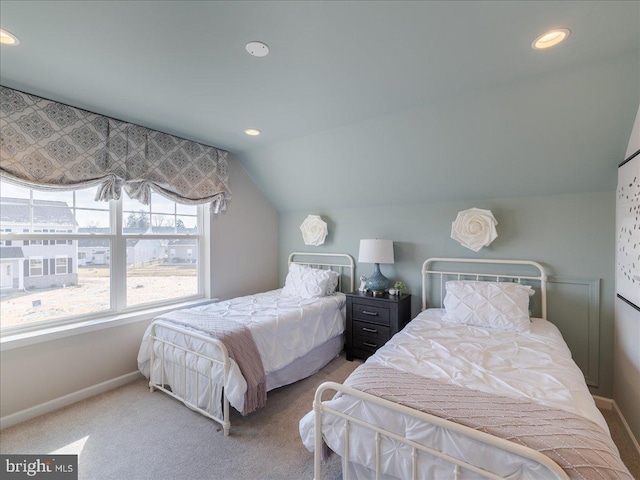 190 Petrelia Dr, Honey Brook, PA 19344 - carpeted bedroom with baseboards, recessed lighting, and lofted ceiling