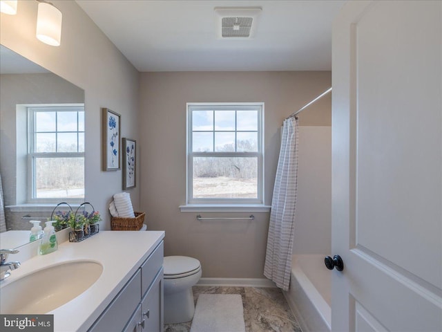 190 Petrelia Dr, Honey Brook, PA 19344 - bathroom featuring vanity, baseboards, toilet, and visible vents