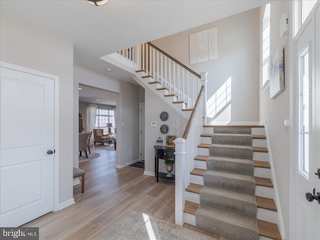 190 Petrelia Dr, Honey Brook, PA 19344 - foyer with light wood-style floors, baseboards, and stairs