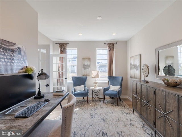190 Petrelia Dr, Honey Brook, PA 19344 - sitting room with recessed lighting, baseboards, and light wood-style flooring