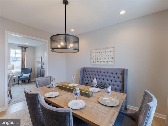 190 Petrelia Dr, Honey Brook, PA 19344 - dining room featuring recessed lighting, light wood finished floors, and baseboards