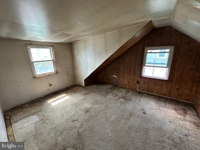 3129 Sollers Point Rd, Baltimore, MD 21222 - bonus room featuring plenty of natural light, vaulted ceiling, and wooden walls